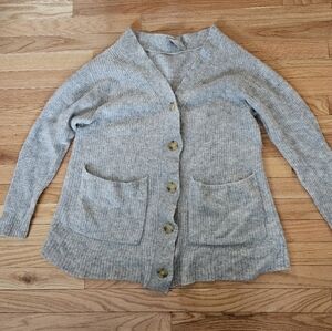 Everlane Mens Alpaca Pocket Cardigan Sweater S Gray Grandpa Button V-neck READ